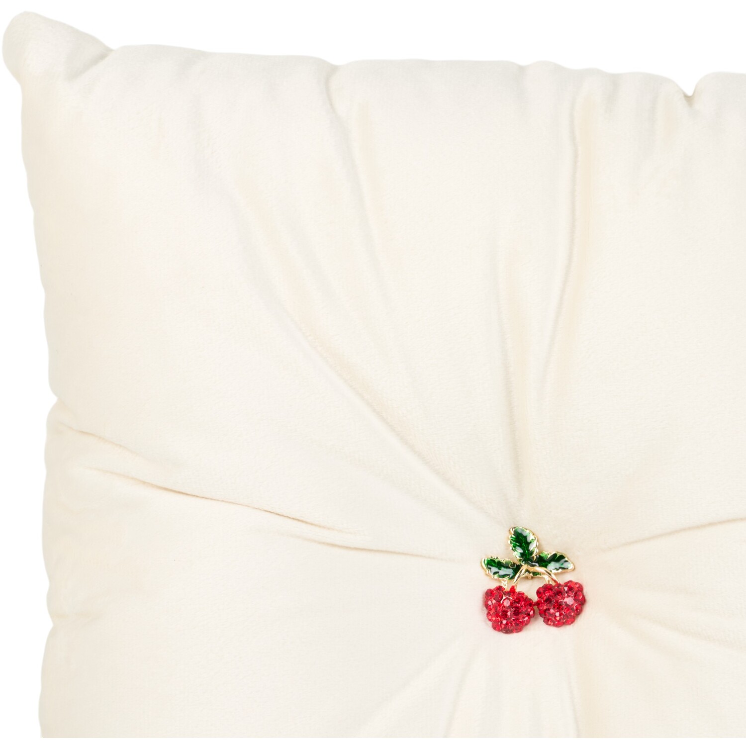 Cherries Embellished Cushion Off White Image 2