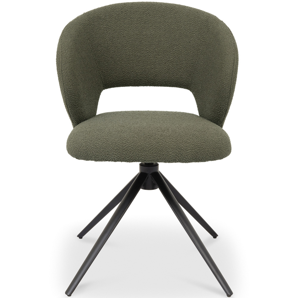 Bentley Designs Stella Green Boucle Fabric Swivel Chair Image 3