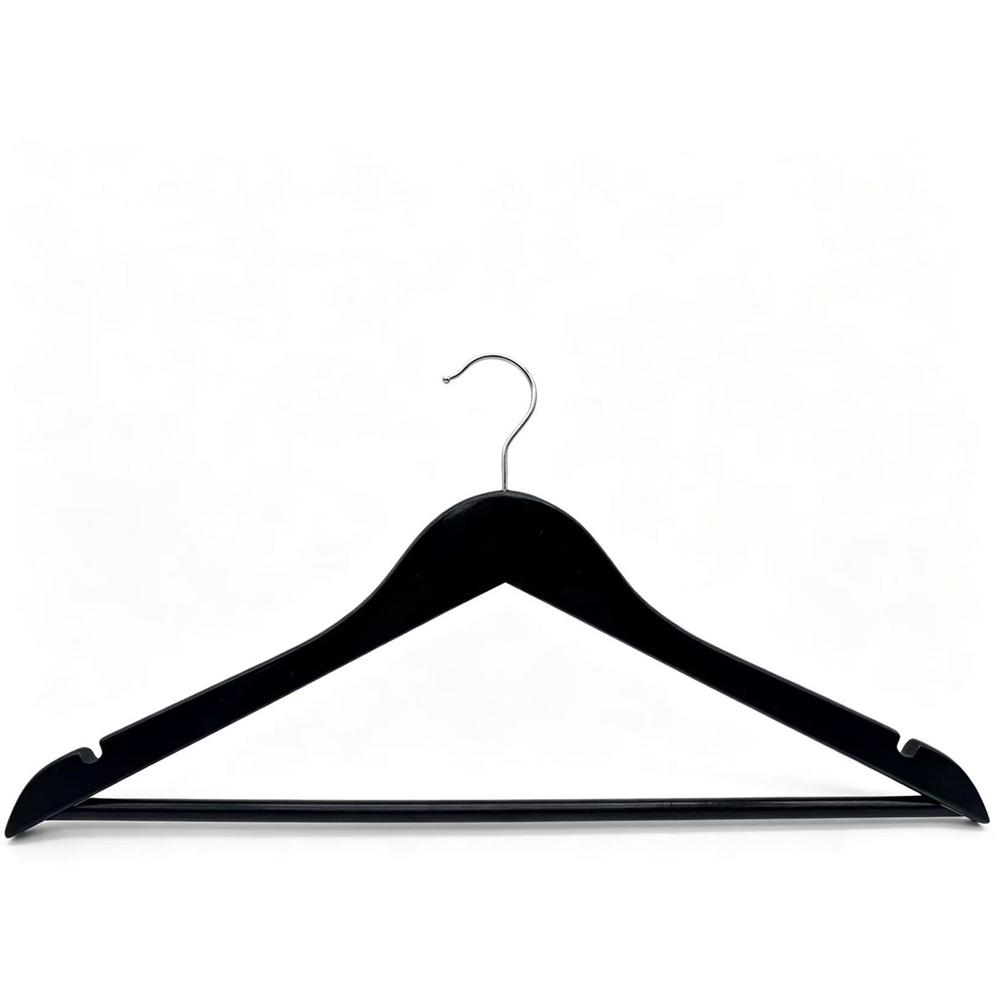 Pack of 3 Malmo Wood Hangers Black Image 3
