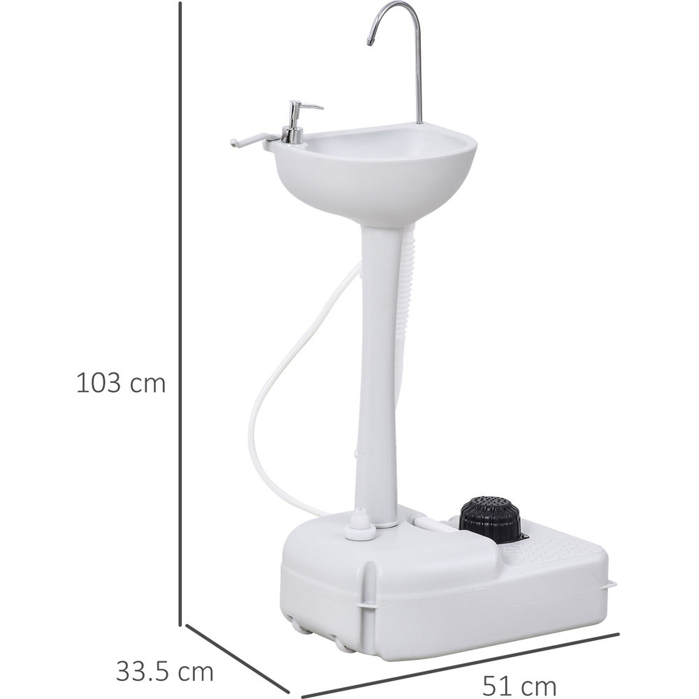Outsunny 17L Portable Camping Sink with Towel Holder and Soap Dispenser Image 3
