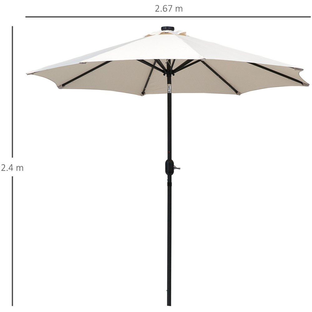 Outsunny Creamy White 24 Solar LED Parasol 2.7m Image 7
