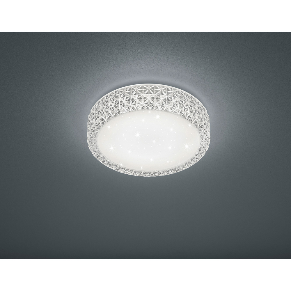 TRIO Pegasus Chrome and Clear Acrylic Integrated LED Ceiling Light Image 2