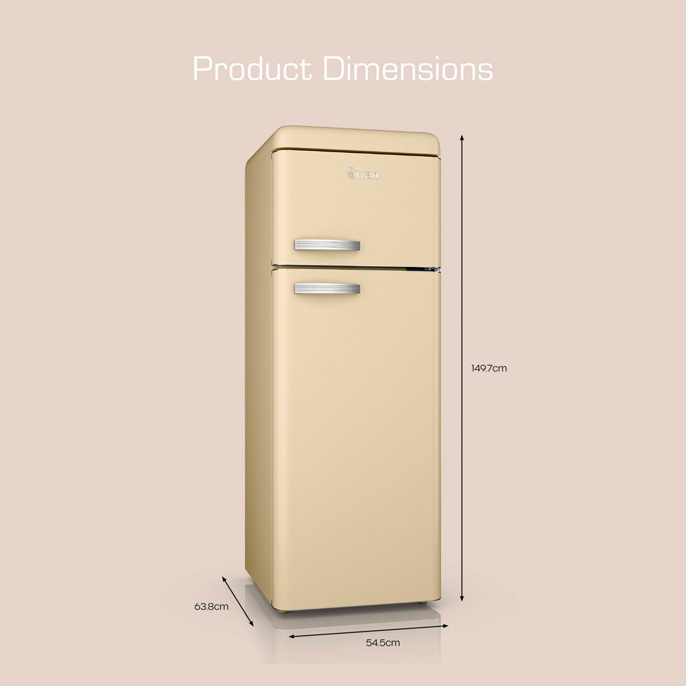 Swan Retro SR11010CNE Cream 70/30 Compact 208L Top Mounted Fridge Freezer Image 9