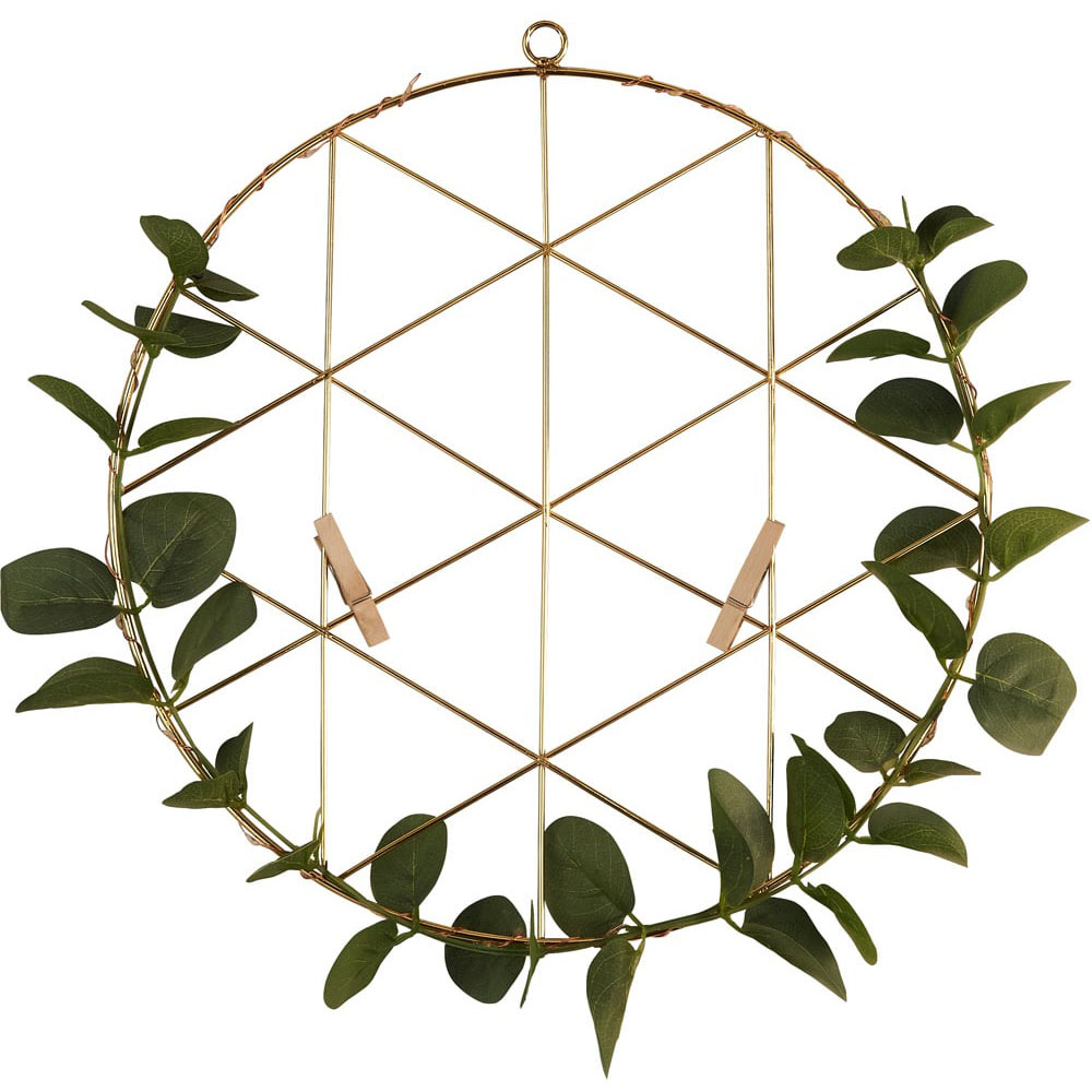 Lighting Collection Wire Grid with LED Lights and Leaves Image 2