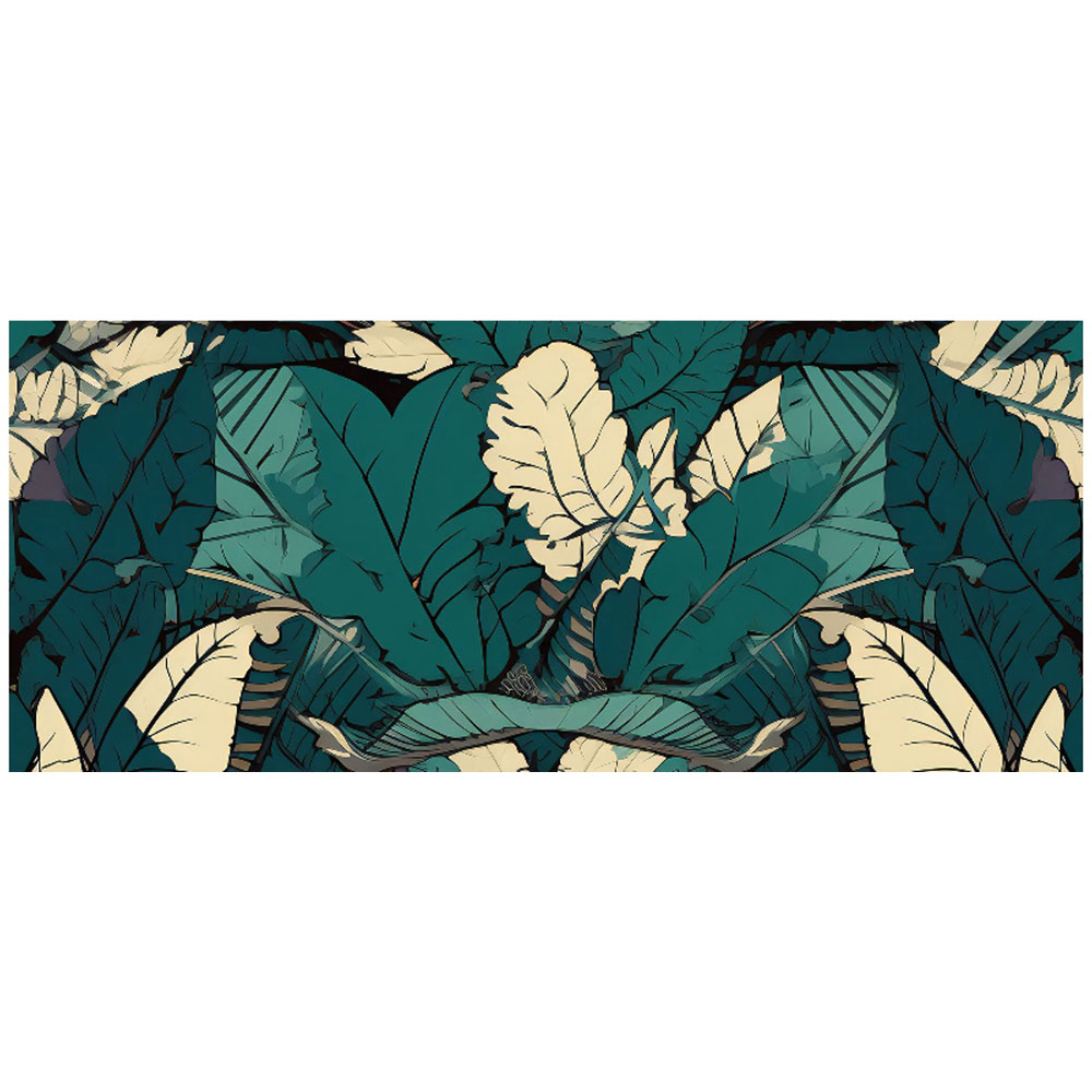 Warren Reed Designer Green and Beige Tropical Leaves Glass Bathroom Splashback 25 x 60cm Image 2