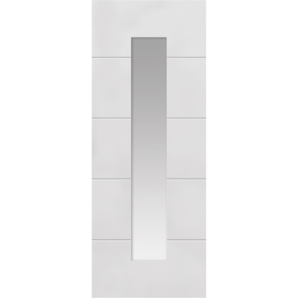 JB Kinds Glazed Primed 4 Line Horizontal Internal Door 1981 x 762mm Image 1