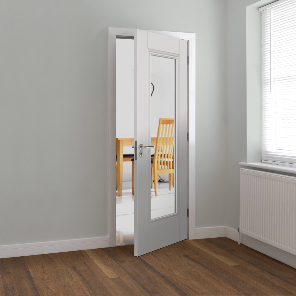 JB Kind Belton White Primed Glazed Internal Door 1981 x 686mm Image 2