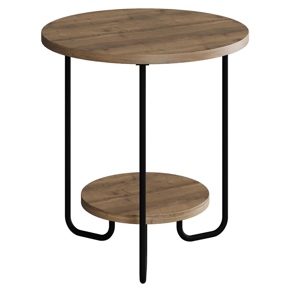 FWStyle Corro 2 Tier Brown Oak Side Table Image 2