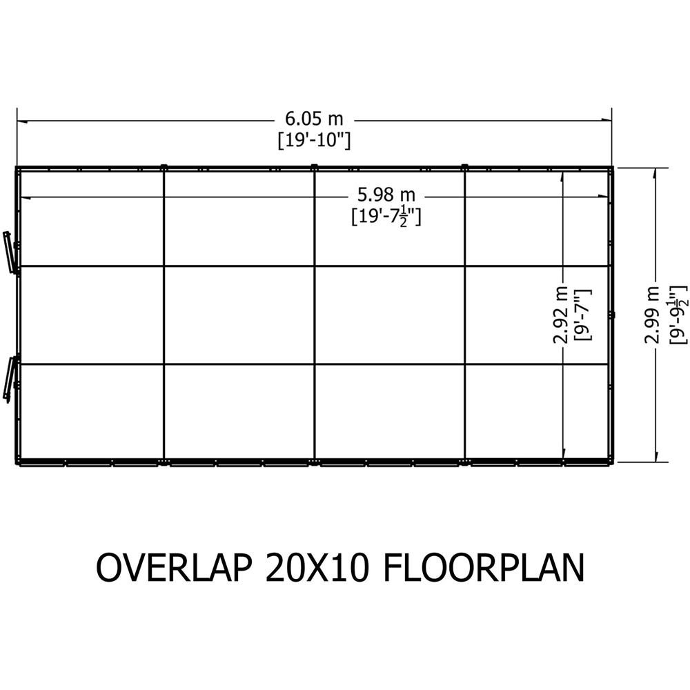 Shire 10 x 20ft Double Door Dip Treated Overlap Apex Shed Image 9