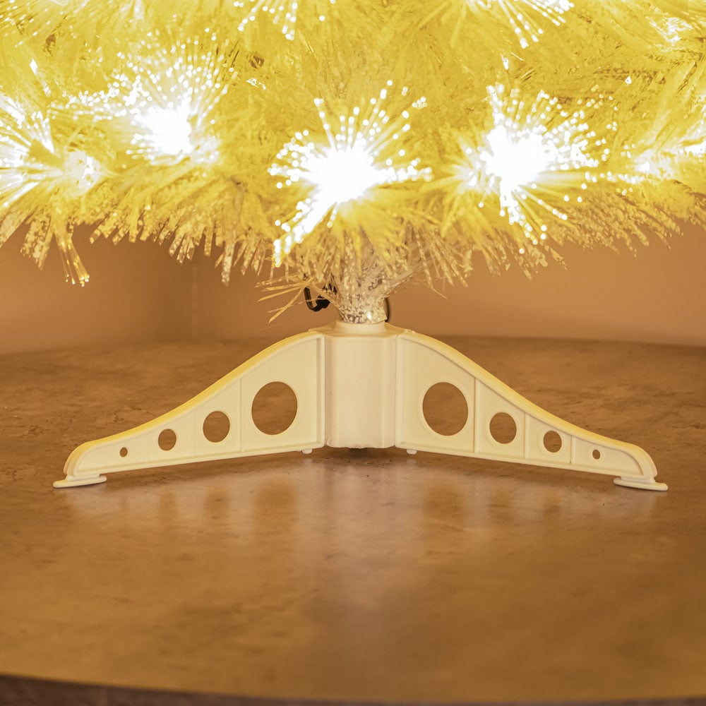 The Christmas Centre 54 Warm White LED Pre-Lit White Fibre Optic Artificial Xmas Tree 2ft Image 5