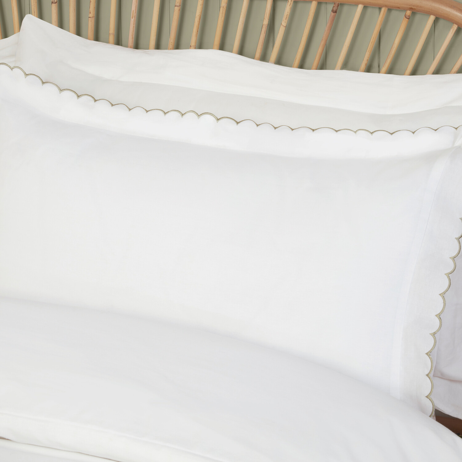 Scallop Edge Duvet Set Green Single Image 3