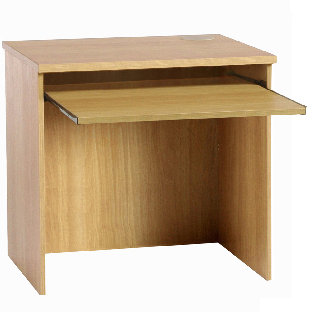 R White Cabinets Home Office Desk with Keyboard Tray Brown Image 2