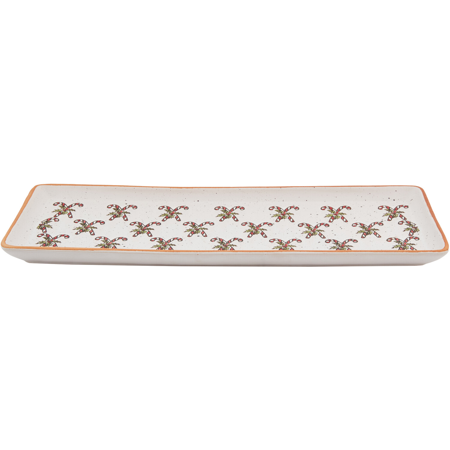 Festive Stone Candy Cane Serving Platter - White Image 2
