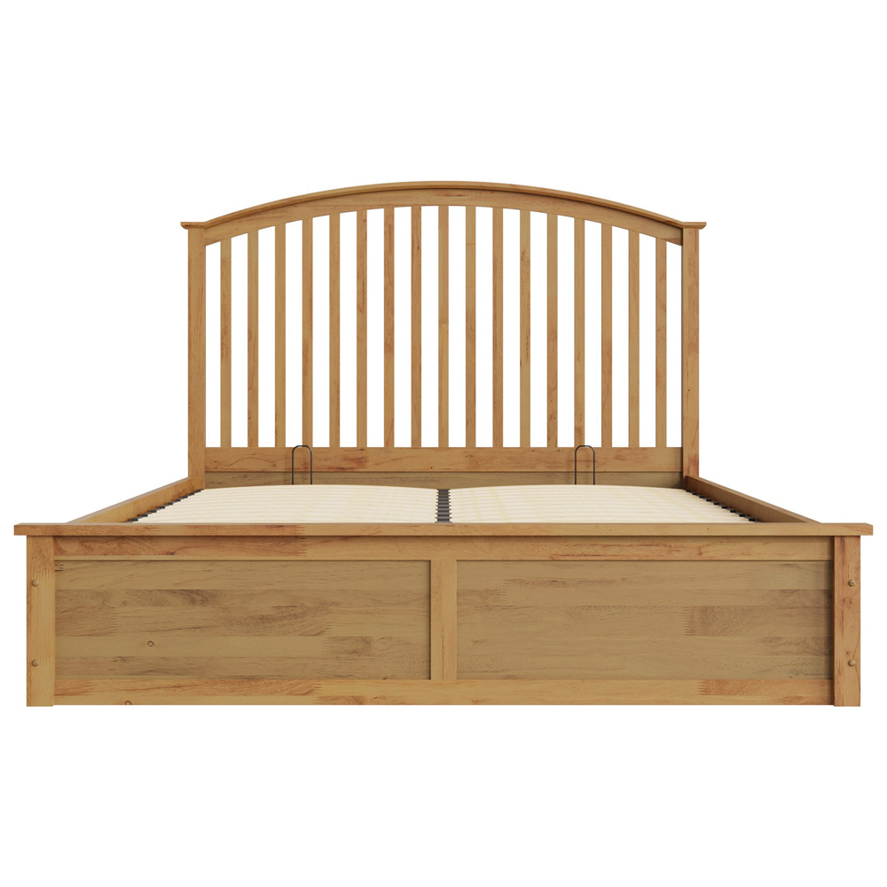 GFW Madrid King Size Oak Wood Wooden Ottoman Bed Image 3
