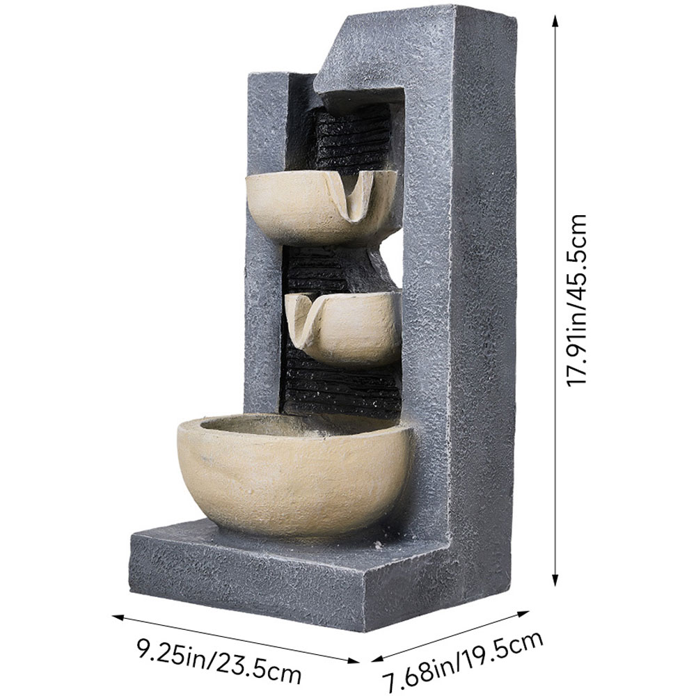Living and Home 3 Tier LED Light Solar Powered Water Fountain Image 8