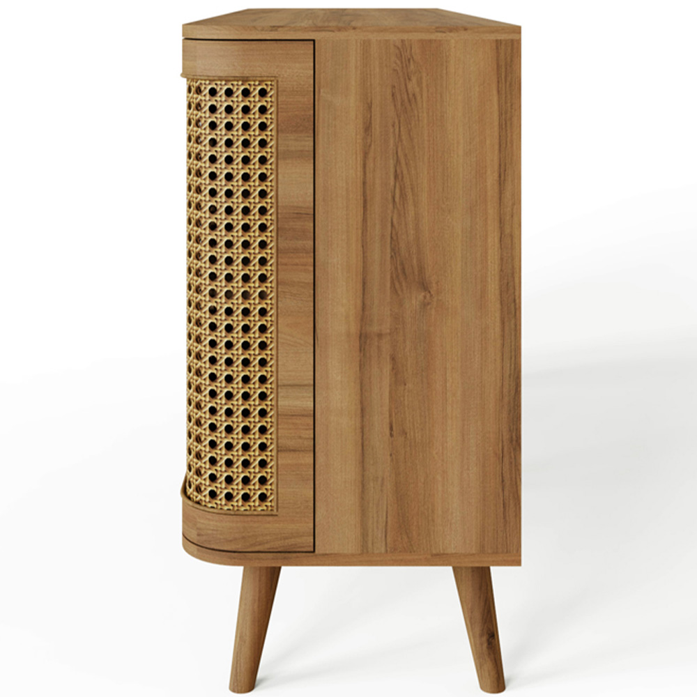 GFW Sorrel 2 Door 3 Drawer Oak Rattan Large Sideboard Image 5