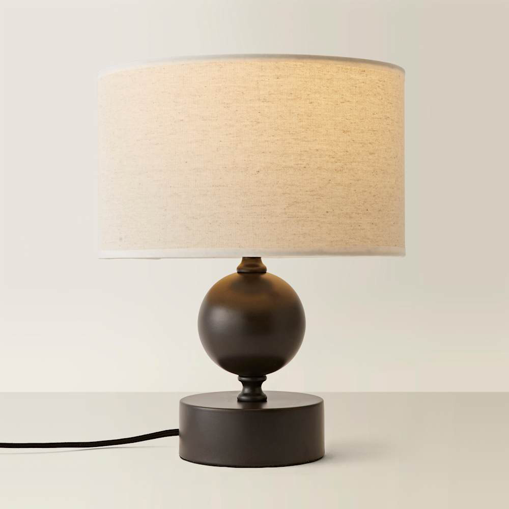 ValueLights Anthony Linen Drum Shade Candlestick LED Table Lamp with Bulb Image 4