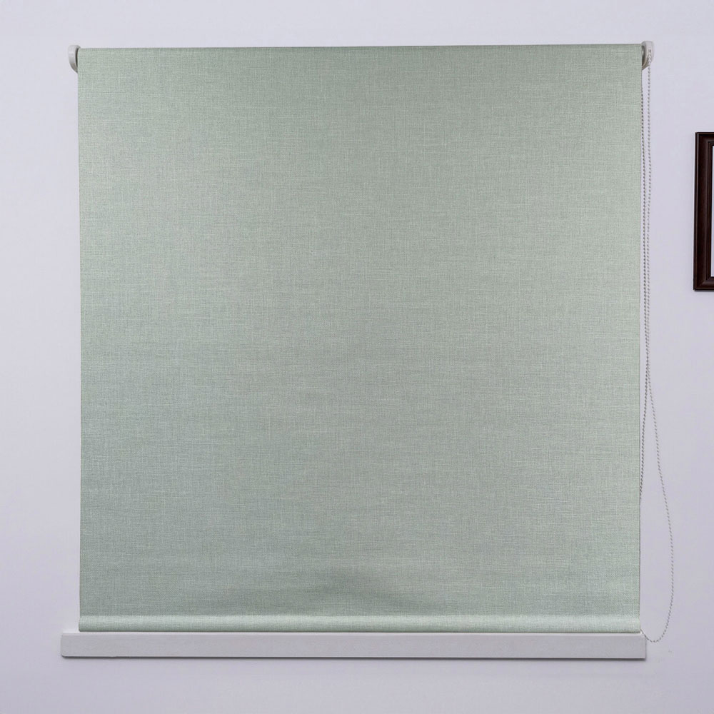 Textured Blackout Blind - Soft Green / 60cm Image 1