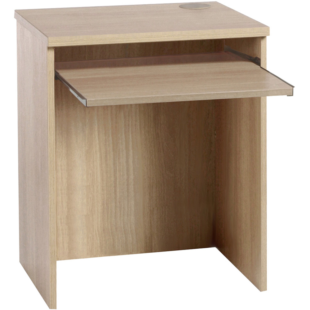 R White Cabinets Small Laptop Desk with Keyboard Tray Brown Image 2