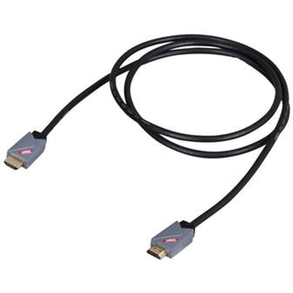 Labgear Black HDM 3F Flat HDMI Lead 5m Image 2