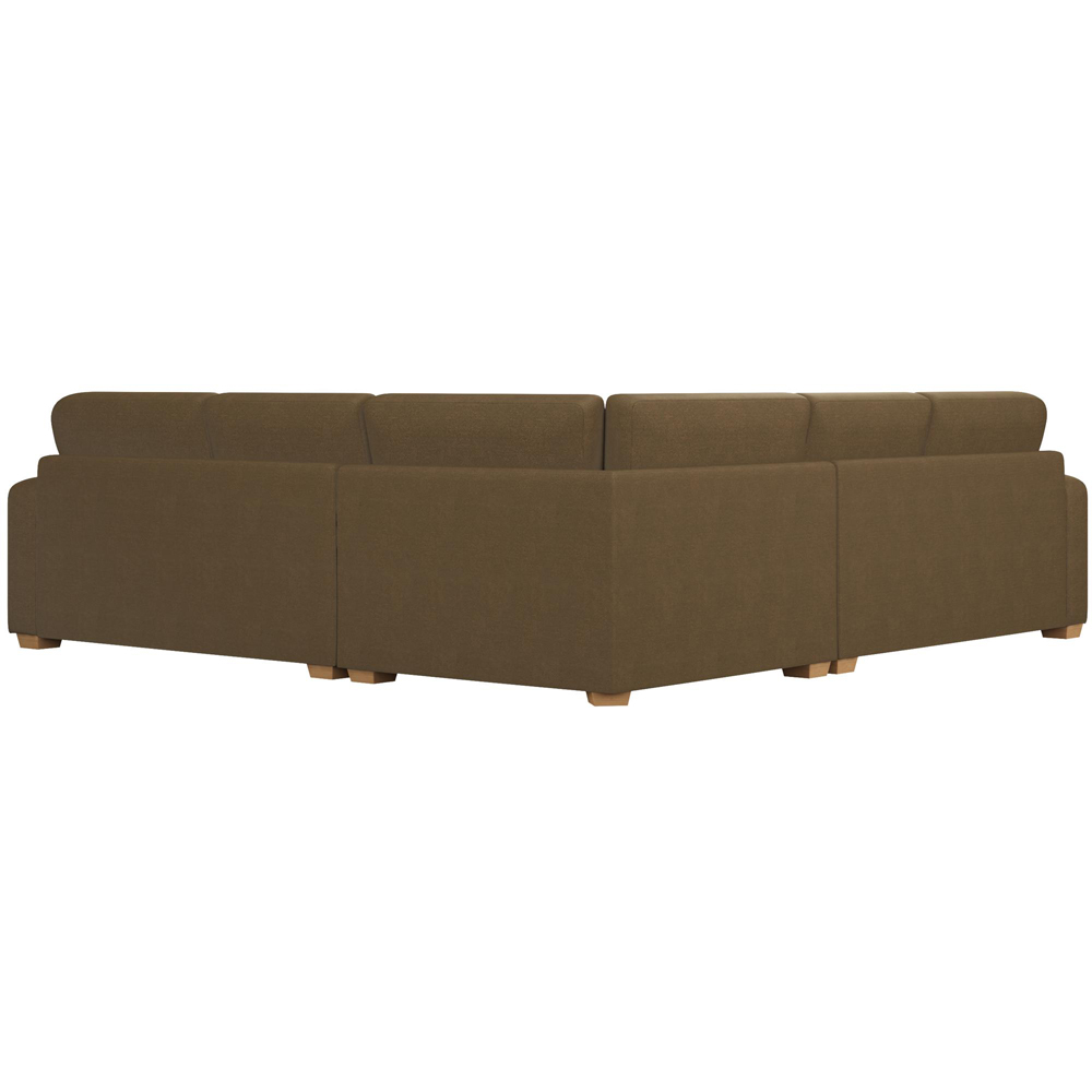 Theadford 4 Seater Mink Plush Velvet Fixed Back Corner Sofa Image 4