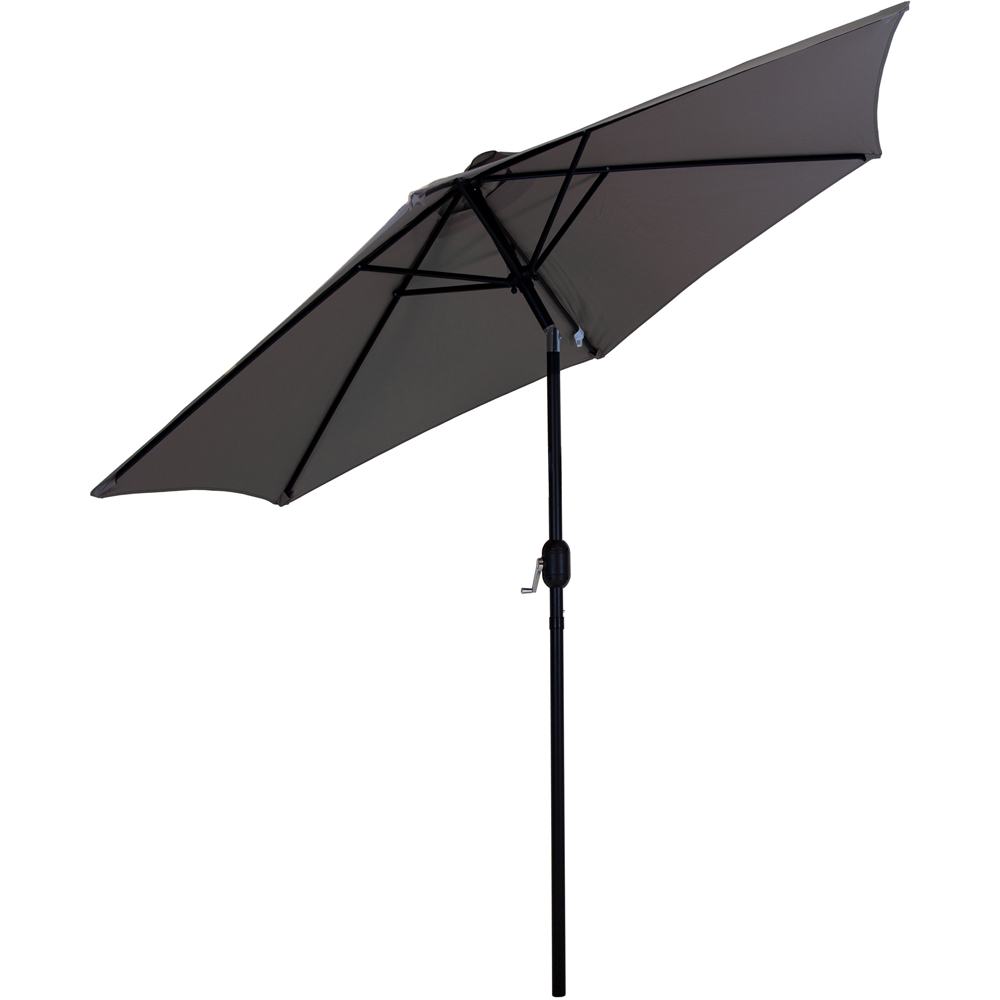 Charles Bentley Grey Metal Crank and Tilt Parasol 2.7m Image 2