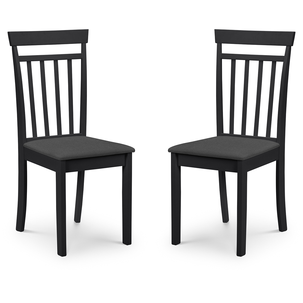Julian Bowen Coast Set of 2 Black Dining Chair Image 2