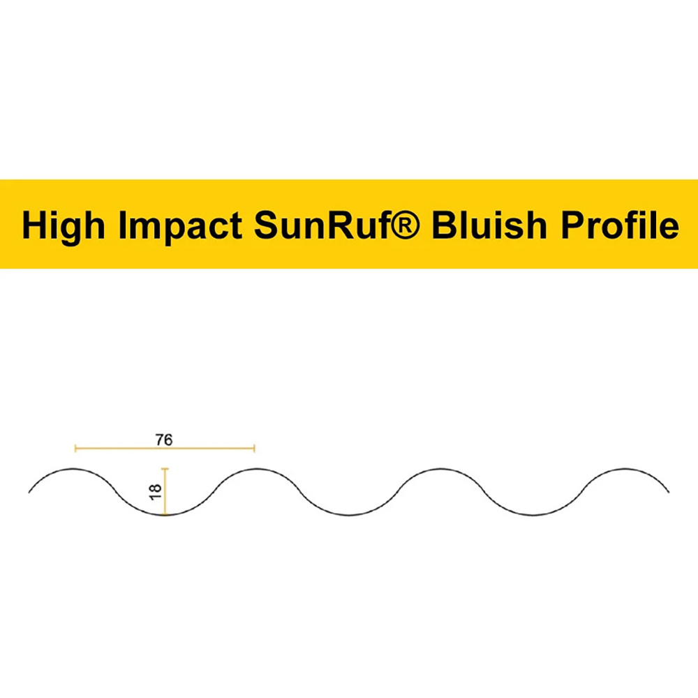 TG Crafters SunRuf High Impact Bluish Polycarbonate Corrugated Roof Sheet 762 x 2440mm 5 Pack Image 3