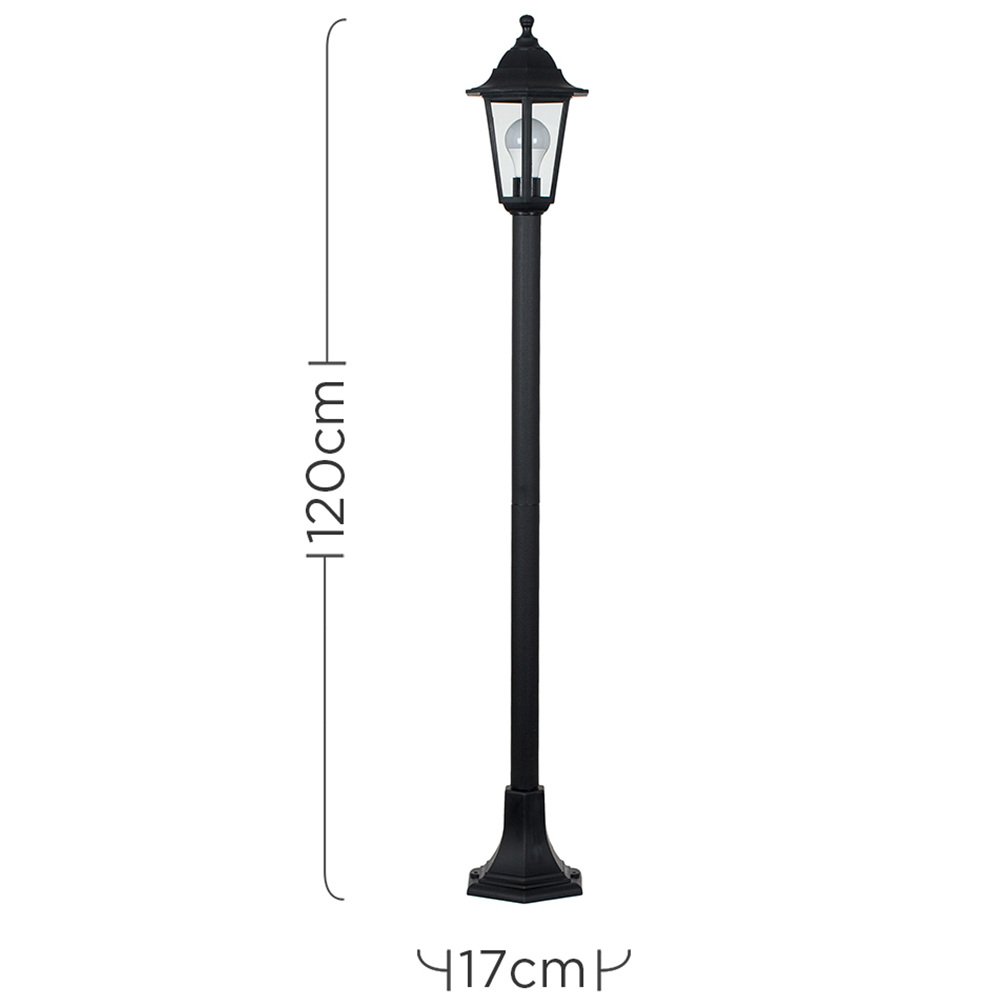 ValueLights Mayfair Set of 2 Black Warm White Bulb Bollard Lights Image 7