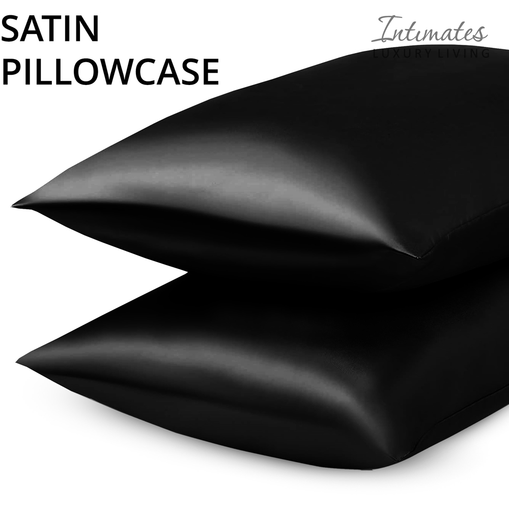 Intimates Super King Size Black Satin Bedding Set Image 5