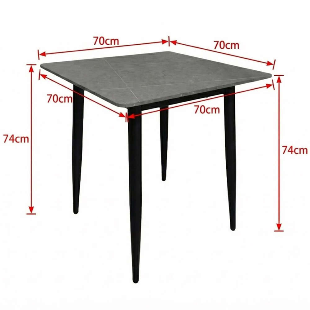 FWStyle Nova Evie 4 Seater Sintered Stone Square Dining Set Grey Image 7
