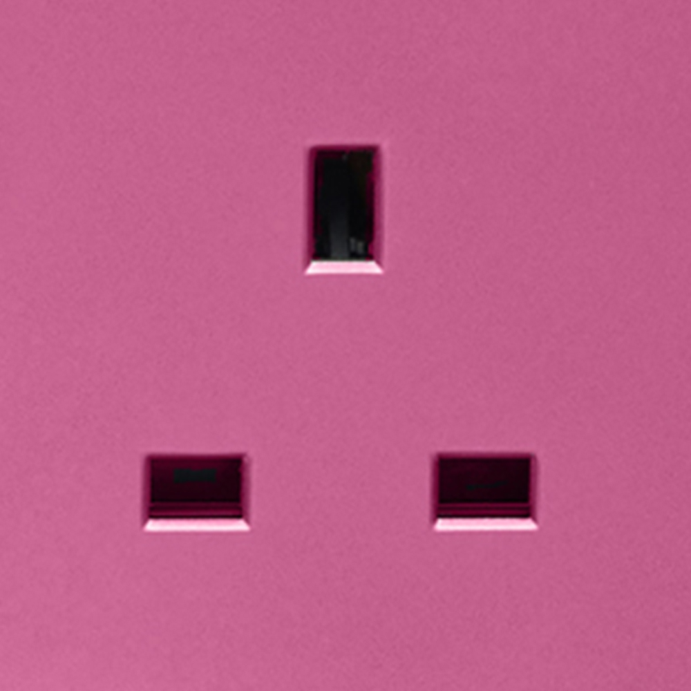 Trendi Switch 2 Gang Long Switch Candy Pink Plug Socket 7 Pack Image 3