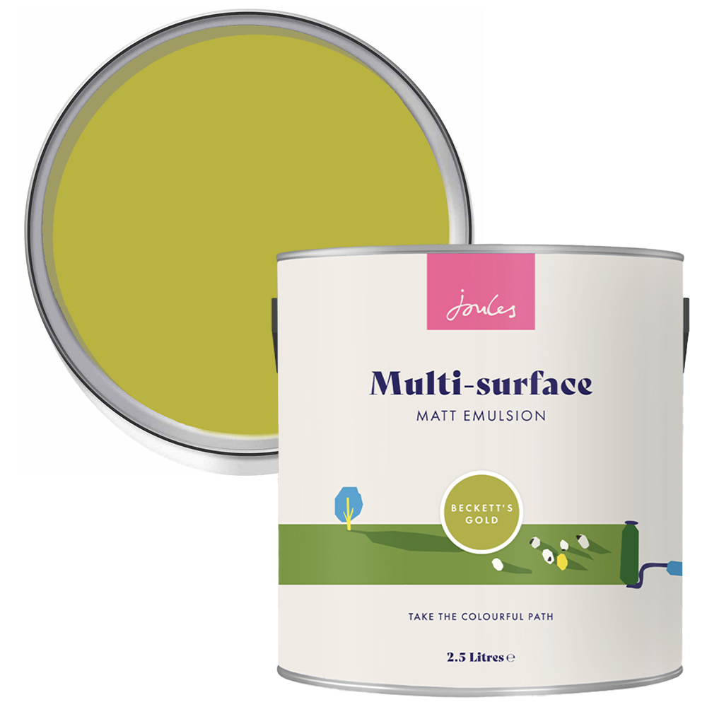 Joules Multi Surface Beckett's Gold Matt Emulsion Paint 2.5L Image 1