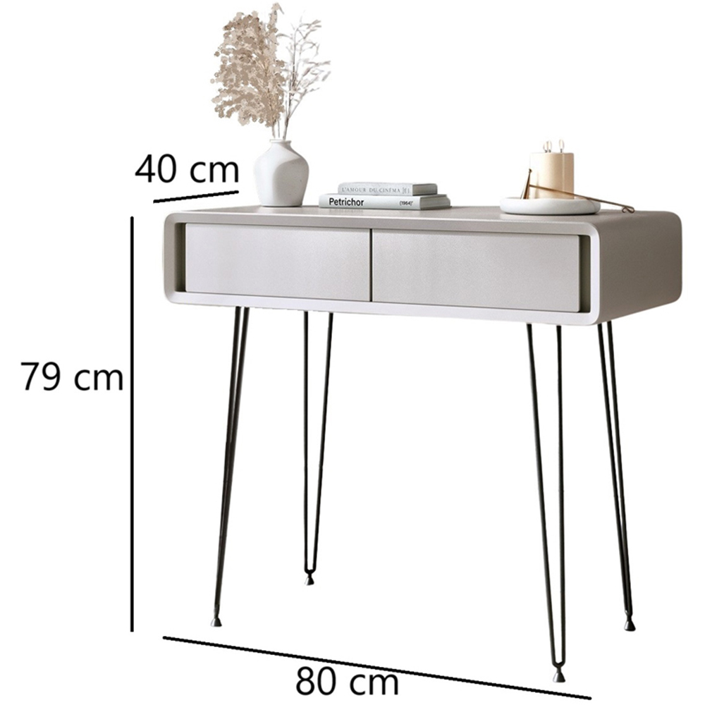 CARME Home Piper 2 Drawers Mocha and Black Dressing Table Image 7