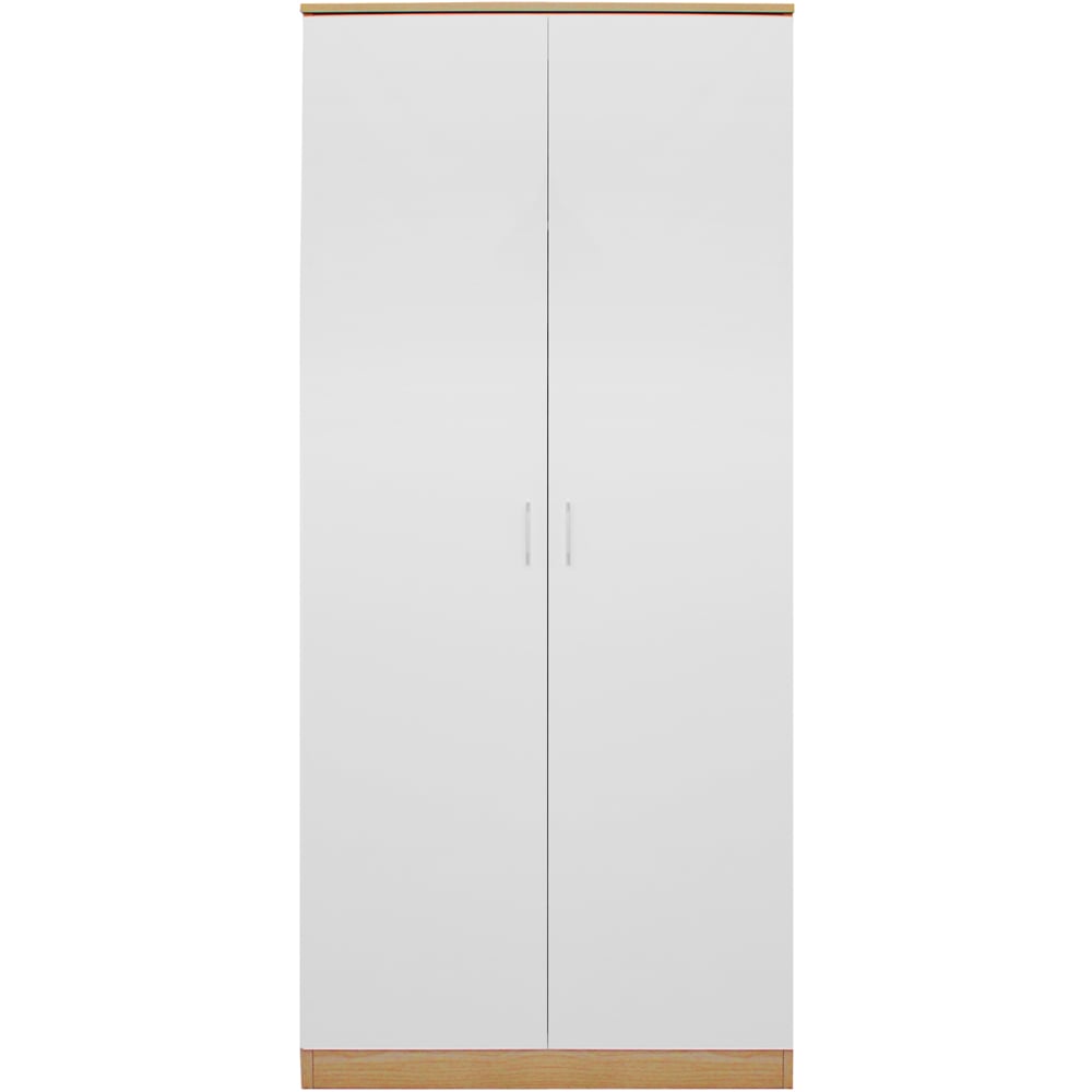 Brooklyn 2 Door White High Gloss Wardrobe Image 3