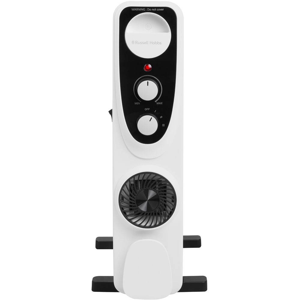 Russell Hobbs RHOFR2403 White and Black 13 Fin Manual Oil Filled Radiator Turbo Fan 2500W Image 4