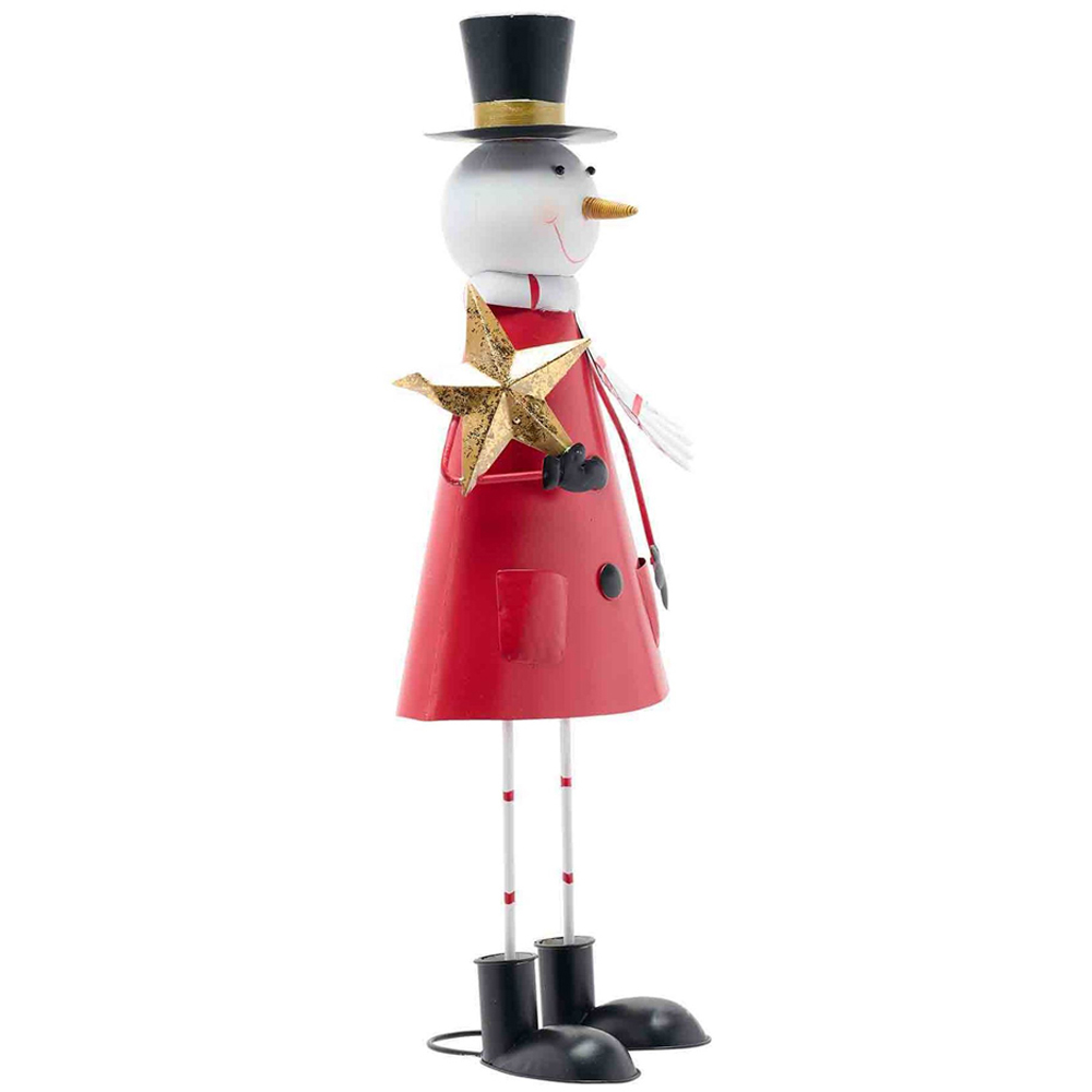 The Christmas Gift Co Metal Snowman Ornament 46cm Image 3