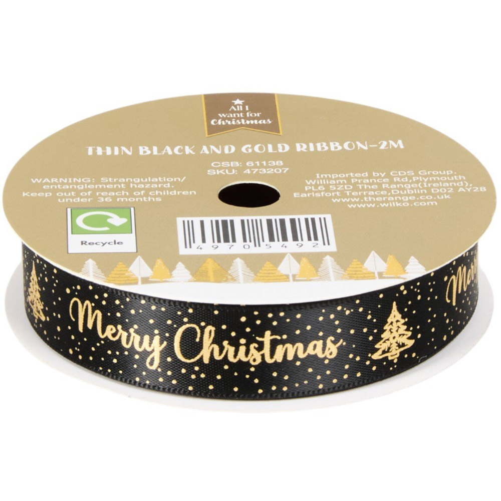 Thin Black and Gold Ribbon Image 7