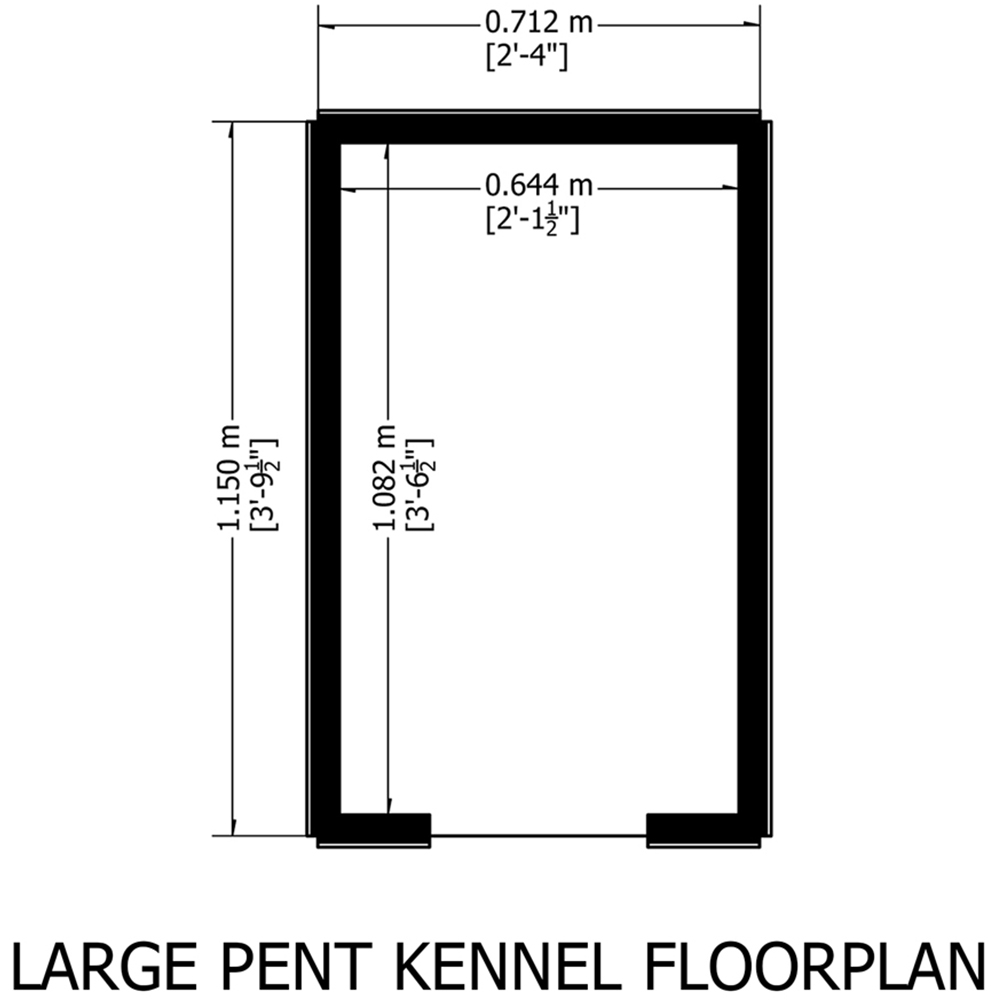 Shire 3.7 x 2.3ft Loglap Pent Dog Kennel Image 6