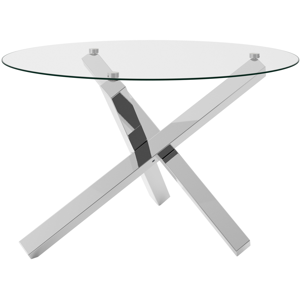 LPD Home Capri Clear and Silver 4 Seater Dining Table Image 4