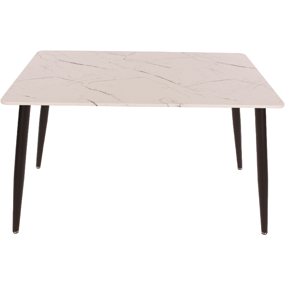 Core Products Aspen 4 Seater Foiled Top Upholstered Rectangular Dining Set White Marble Effect Image 4