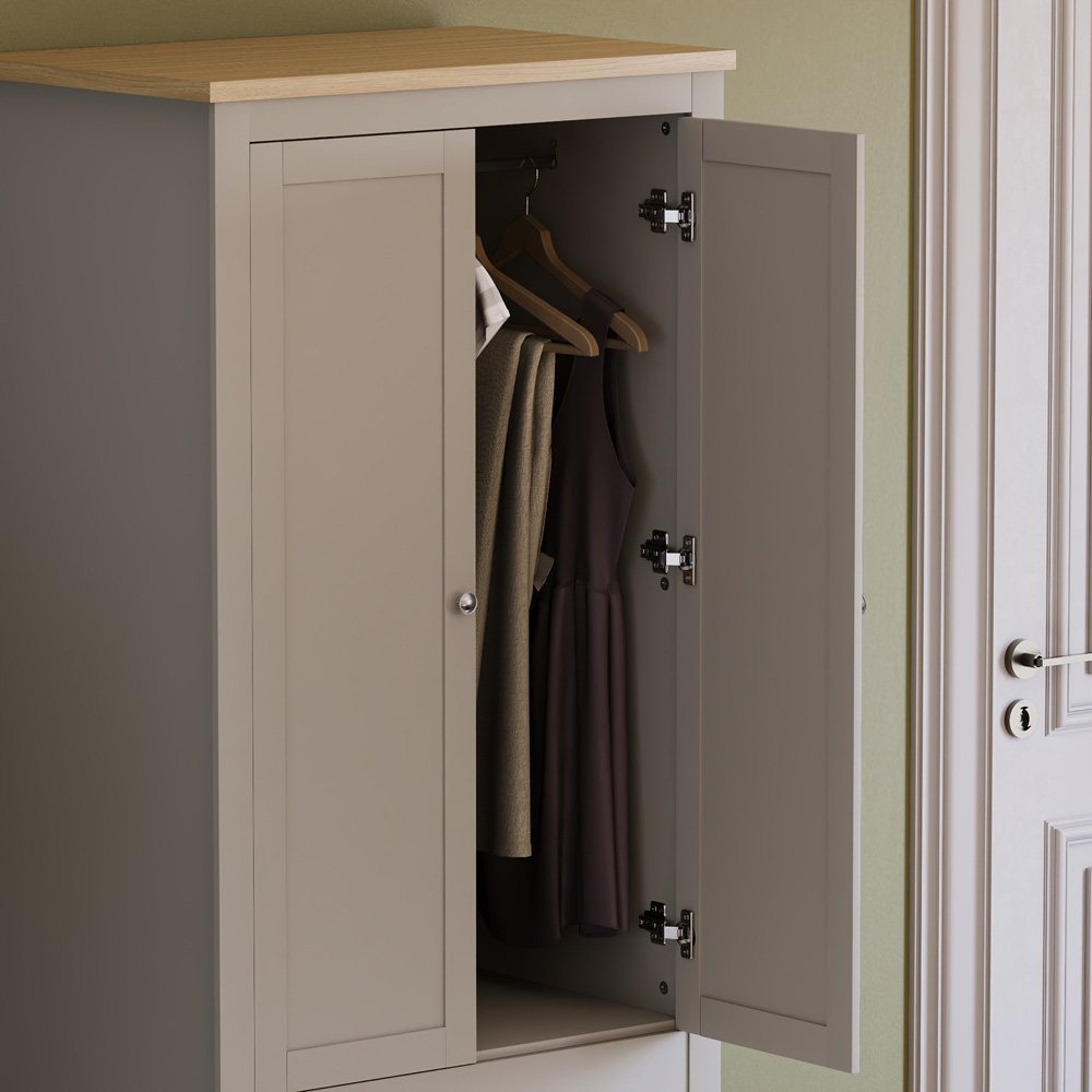 Vida Designs Arlington 2 Door 2 Drawer Grey Wardrobe Image 4