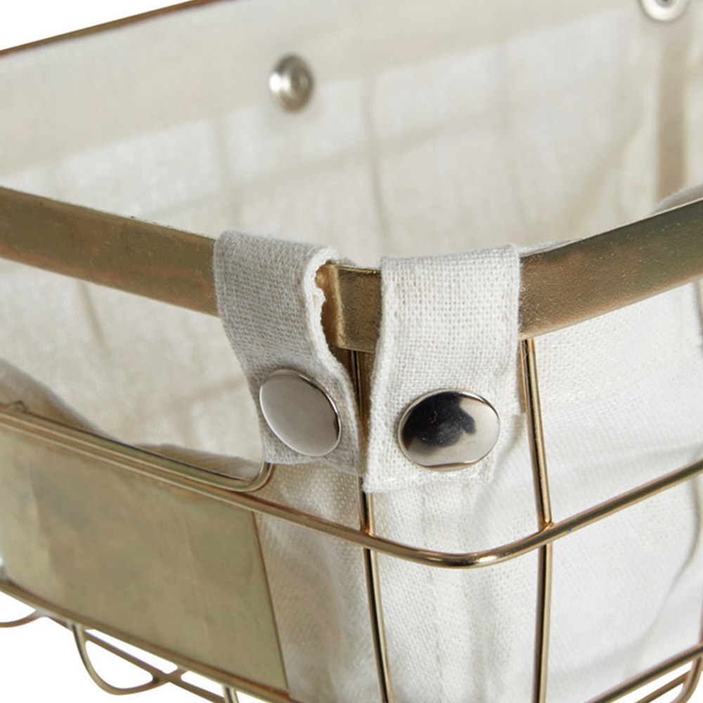 Premier Housewares Small Gold Iron Wire Storage Basket Image 3