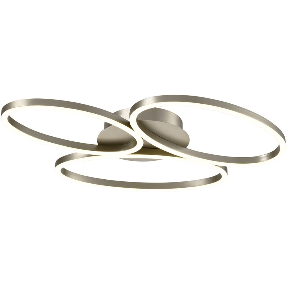 Happy Homewares Brushed Nickel LED Semi Flush Ceiling Light with Oval Arms Image 5