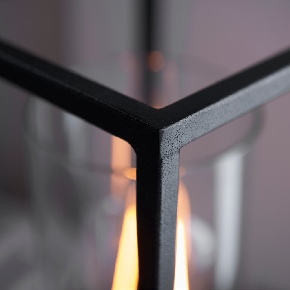 Merano Pescasseroli Black Satin Brass Clear Glass Table Lamp Image 4