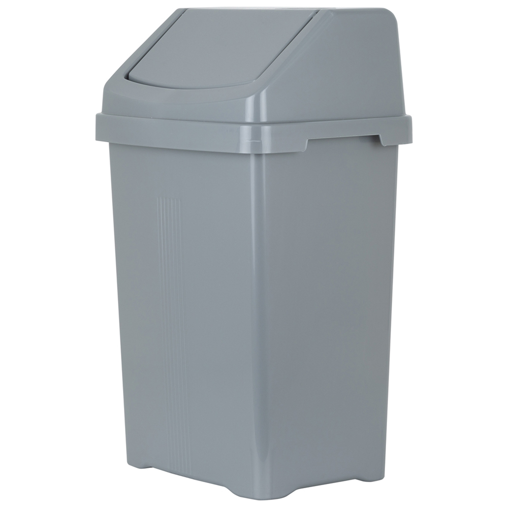 Wham Casa 15L Swing Bin Silver Image 1