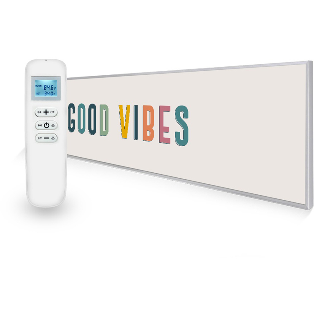 Mirrorstone Nexus Good Vibes Quote Ultraslim Wi-Fi Infrared Heating Panel 350W 295 x 1195mm Image 2