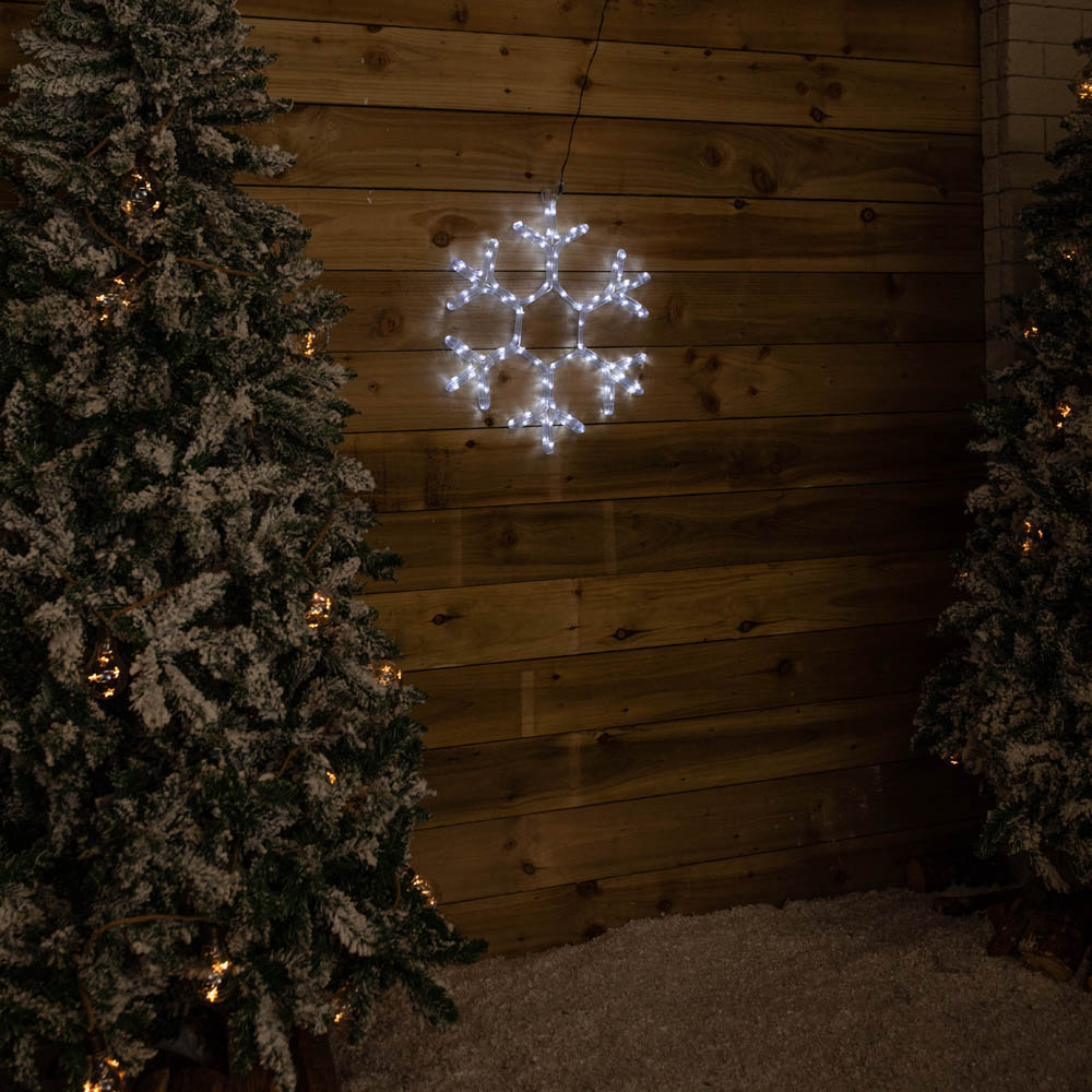 Samuel Alexander White LED Hanging Christmas Snowflake Rope Light 53cm Image 8