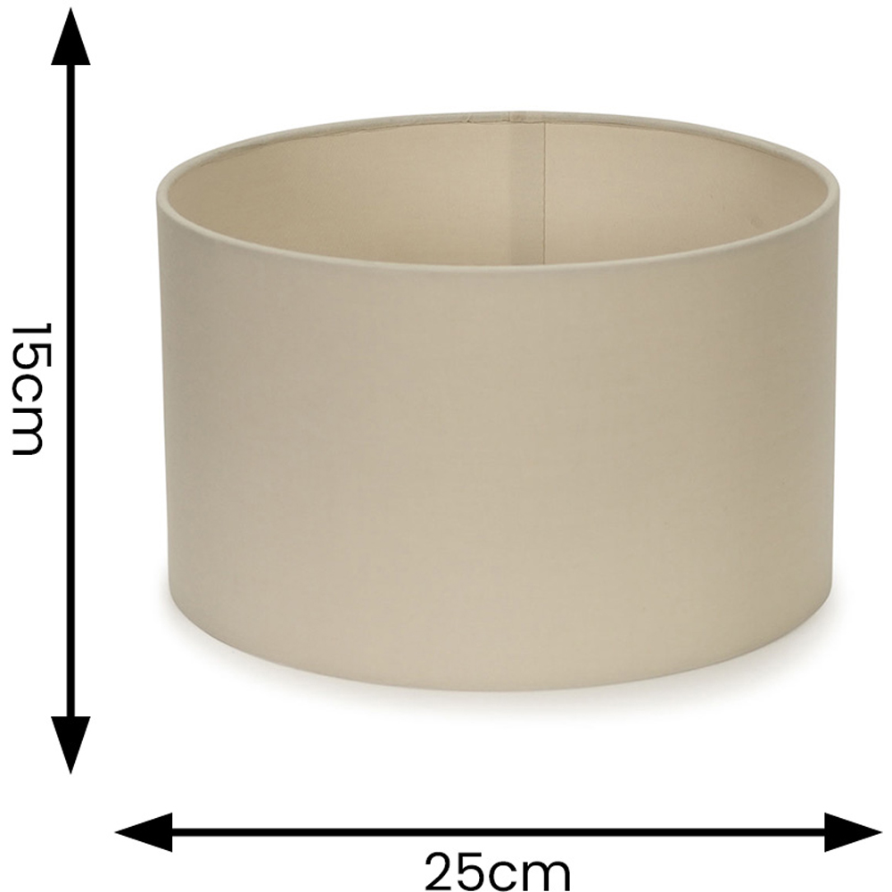 ValueLights Reni Natural Fabric Drum Ceiling Lamp Shade 25cm Image 6