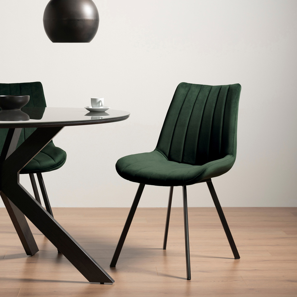 Bentley Designs Fontana Green Velvet Fabric Upholstered Chair Image 6